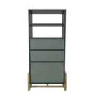 Decorotika - Utopie Modern Bookshelf Shelving Unit Bookcase Display Unit With Cabinets - Black And Green