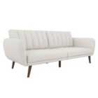 Ng Novogratz Brittany Sofa Bed Wooden Legs Linen Light Grey