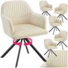 Tectake Armchair Lona Cream And Black Set Of 6