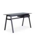 Richmond Desk With Glass Top & Single Drawer Grey