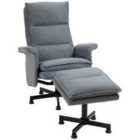 HOMCOM Swivel Recliner Chair with Footstool Massage Points Remote Control - Grey