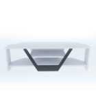 Decorotika Sares 120 Cm Modern Tv Unit Tv Cabinet Tv Console Tv Stand With Open Shelves - White And Black