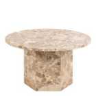 Furniture To Go Naxos Round Coffee Table In Brown Marble