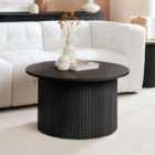 Birlea Axel Round Fluted Coffee Table - Black