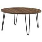 Owen Retro Round Coffee Table Walnut