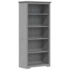 Vidaxl Bookcase Bodo Grey 80X38X180 Cm Solid Wood Pine 5-tier