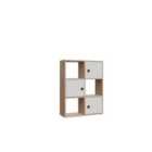 Decorotika Tilton Bookcase Bookshelf Shelving Unit Display Unit With Three Doors And Three Open Shelves - Oak And White