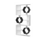 Decorotika Darla 6-tier Geometric Bookcase Bookshelf - White And Anthracite