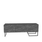 Decorotika Parla Tv Unit For Tvs Up To 60 Inchess - Black Marble Effect And Black