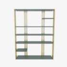 Decorotika Jeni 7-tier Bookcase Bookshelf Shelving Unit - Green And Gold