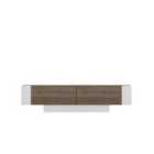 Decorotika Matera Tv Unit For Tvs Up To 60" With 2 Wall Shelves - Walnut And White