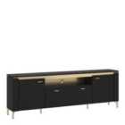 Furniture To Go Genoa Tv Cabinet 2 Door 1 Drawer 200cm Wide In Black Matt/Gold