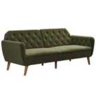 Ng Tallulah Memory Foam Futon Green Velvet