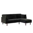 Clair Sectional Futon Black Velvet