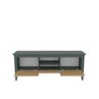 Decorotika Verde 150 Cm Wide Tv Stand Tv Unit Tv Cabinet - Green And Rattan