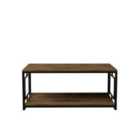 Decorotika Kelvin Metal Frame Coffee Table For Home And Office - Black And Walnut