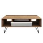 Decorotika Mistico Modern Coffee Table Cocktail Table For Living Room Accent Table - Walnut And White