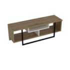 Decorotika Asal 120 Cm Wide Modern Tv Unit For Tvs Up To 51" - Oak And White Black