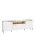 Furniture To Go Lazio Tv Cabinet 2 Door 1 Drawer In Alpine White/White Gloss