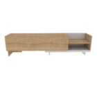 Parion Tv Unit Tv Stand Media Console For Tvs Up To 47" - White And Oak