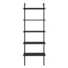 Decorotika Paula 5-tier Modern Bookshelf Multifunctional Shelving Unit For Home And Store - Black Marble Effect And Black