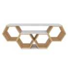 Decorotika Honey 120 Cm Wide Hexagonal Tv Unit For Tvs Up To 51" - White And Oak