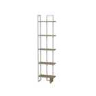 Decorotika Alice 5-tier Corner Bookcase Bookshelf Shelving Unit - White And Oud Oak