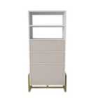 Decorotika - Utopie Modern Bookshelf Shelving Unit Bookcase Display Unit With Cabinets - White And Beige