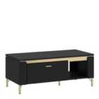 Furniture To Go Genoa Coffee Table 1 Drawer In Black Matt/Gold