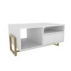 Decorotika - Utopie Modern Coffee Table With Cabinet - White