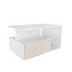 Decorotika - Mana Coffee Table With Storage Cabinet - White And Beige