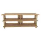 Decorotika Pueblo 120 Cm Wide Tv Stand Tv Console Tv Unit Storage With Open Shelves - Gold And Oak