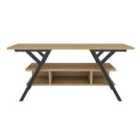 Decorotika Minerva Decorative Tv Unit Tv Stand Tv Stand Storage With Open Shelves - Black And Oak