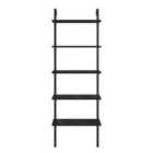 Decorotika Piante 5-tier Modern Bookshelf Bookcase Multifunctional Shelving Unit - Black Marble Effect And Black