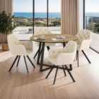 Tectake Lucia Armchair Cream Set Of 4