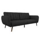 Ng Novogratz Brittany Sofa Bed Wooden Legs Linen Dark Grey