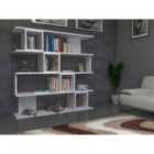 Decorotika Wind Geometric Open Shelving Unit Display Unit Bookcase Bookshelf - White
