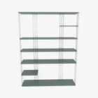 Decorotika Jeni 7-tier Bookcase Bookshelf Shelving Unit - Green And White