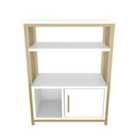 Decorotika Letos Bookcase Bookshelf Shelving Unit With Three Shelves And One Cabinet - White And Gold