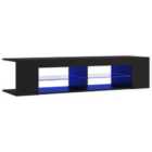 Vidaxl Tv Cabinet With LED Lights Black 135X39X30 Cm