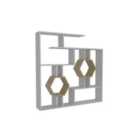 Decorotika Tamara Geometric Unique Bookcase Bookshelf Shelving Unit - White And Oak