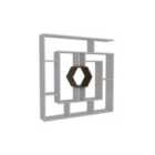 Decorotika Labrina Geometric Bookcase Hexagonal Bookshelf Room Divider Shelving Unit - White And Walnut