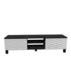 Decorotika LUKas Tv Unit For Tvs Up To 63" - Black Marble Effect And White