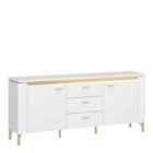 Furniture To Go Lazio Tv Cabinet 2 Door 3 Drawer In Alpine White/White Gloss