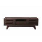 Essentials TV Cabinet With Sliding Doors - Dark Oak