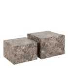 Furniture To Go Dice Square Coffee Table Set In Light Brown Emperador Rough Paper