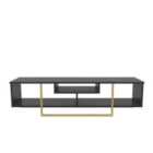 Decorotika Asal 150 Cm Wide Modern Tv Unit For Tvs Up To 63" - Bendire And Gold