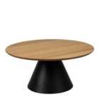 Furniture To Go Soli Round Coffee Table In Oak/Black 85X40cm