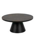 Furniture To Go Soli Low Round Ceramic Coffee Table In Black 85.7X40cm