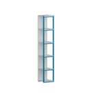Decorotika Texas 5-tier Bookcase Bookshelf Shelving Unit Easy Assembly Metal Frame - White And Blue